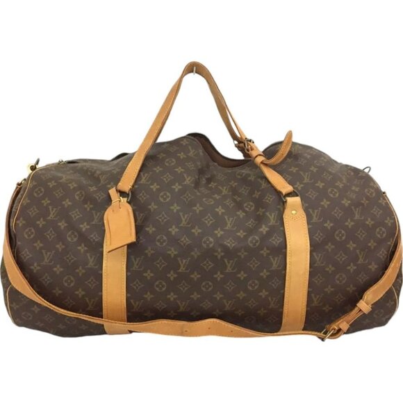 628451AP (S6) Louis Vuitton Travel Bag Sac Polochon Brown Monogram w/Shoulder St - Picture 1 of 12